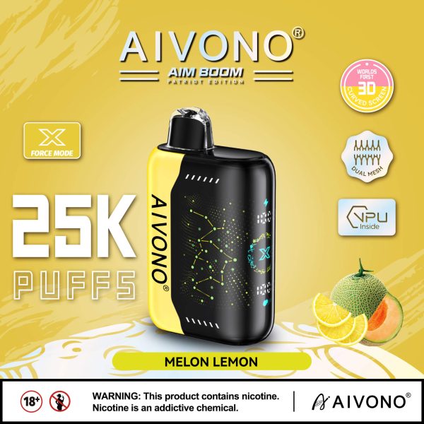 Aivono Aim Boom 25000 Disposable Vape Pen - 28ml E-Liquid, 25000 Puffs, Rechargeable, 10 Flavors - Image 2