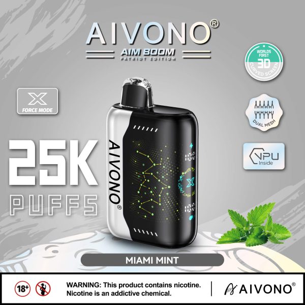 Aivono Aim Boom 25000 Disposable Vape Pen - 28ml E-Liquid, 25000 Puffs, Rechargeable, 10 Flavors - Image 5