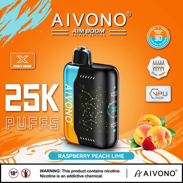 Aivono Aim Boom 25000 Disposable Vape Pen - 28ml E-Liquid, 25000 Puffs, Rechargeable, 10 Flavors