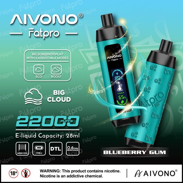 Aivono Aim Fatpro 22000 Disposable Vape Pen - 22000 Puffs, 28ml E-Liquid, Type-C Rechargeable - Image 5