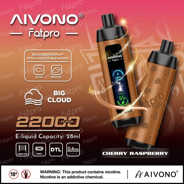 Aivono Aim Fatpro 22000 Disposable Vape Pen - 22000 Puffs, 28ml E-Liquid, Type-C Rechargeable - Image 6