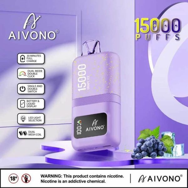 Aivono Aim Magic 15000 Vape Pen - 15,000 Puffs, 24ml E-liquid, Customizable Logo, Rechargeable - Image 6