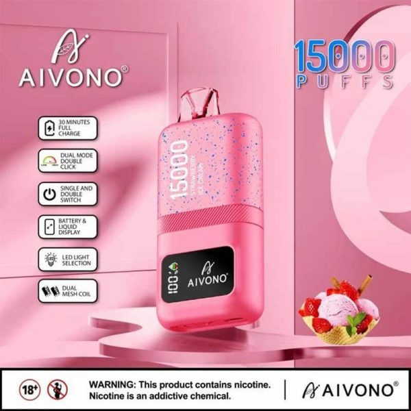 Aivono Aim Magic 15000 Vape Pen - 15,000 Puffs, 24ml E-liquid, Customizable Logo, Rechargeable - Image 3