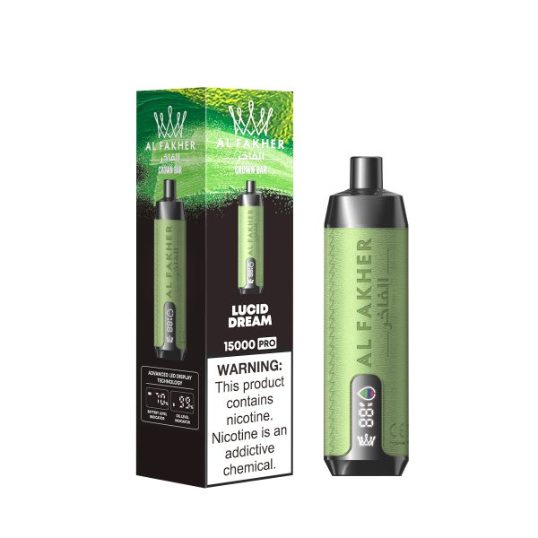 AlFakher Crown Bar 15000 Disposable Vape - 15,000 Puffs, 5% Nicotine, USB-C Rechargeable - Image 5