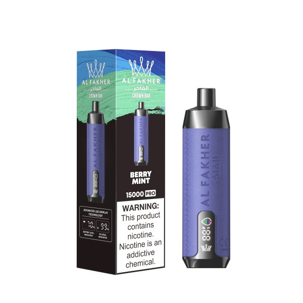 AlFakher Crown Bar 15000 Pro Disposable Vape - 15000 Puffs, 22ml E-liquid, USB-C Rechargeable, 5% Nicotine - Image 5