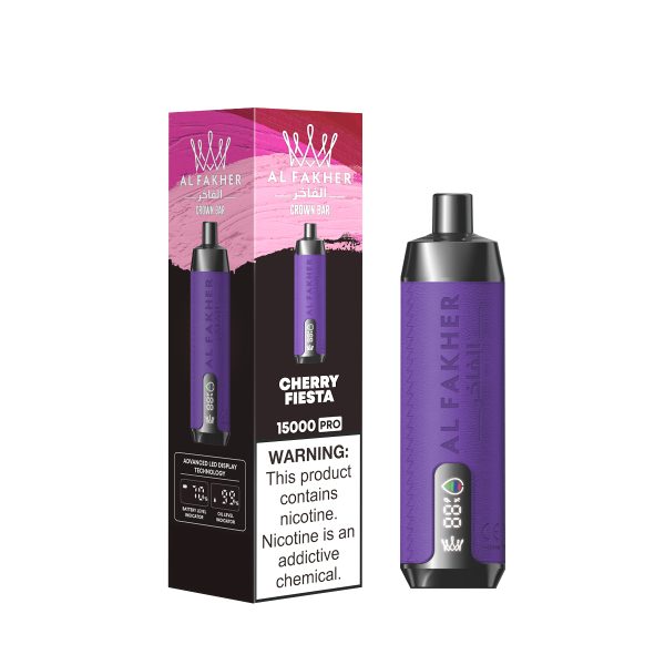 AlFakher Crown Bar 15000 Pro Disposable Vape - 15000 Puffs, 22ml E-liquid, USB-C Rechargeable, 5% Nicotine - Image 3