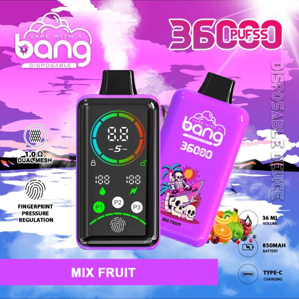 Bang 36000 Large Screen: Ultimate Vaping Experience with 36,000 Puffs, 36ml E-Liquid, and Customizable Power Settings - Image 3