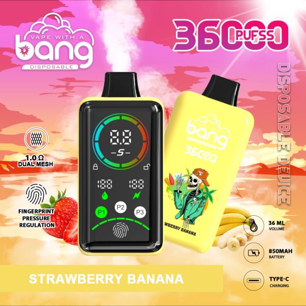 Bang 36000 Large Screen: Ultimate Vaping Experience with 36,000 Puffs, 36ml E-Liquid, and Customizable Power Settings - Image 5