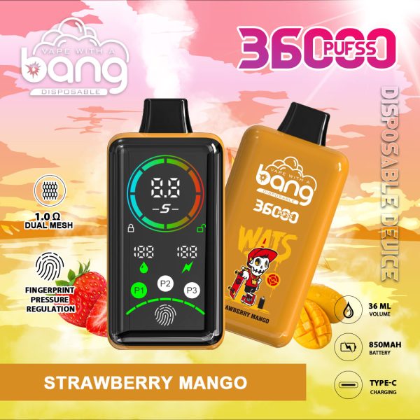 Bang 36000 Large Screen: Ultimate Vaping Experience with 36,000 Puffs, 36ml E-Liquid, and Customizable Power Settings - Image 2