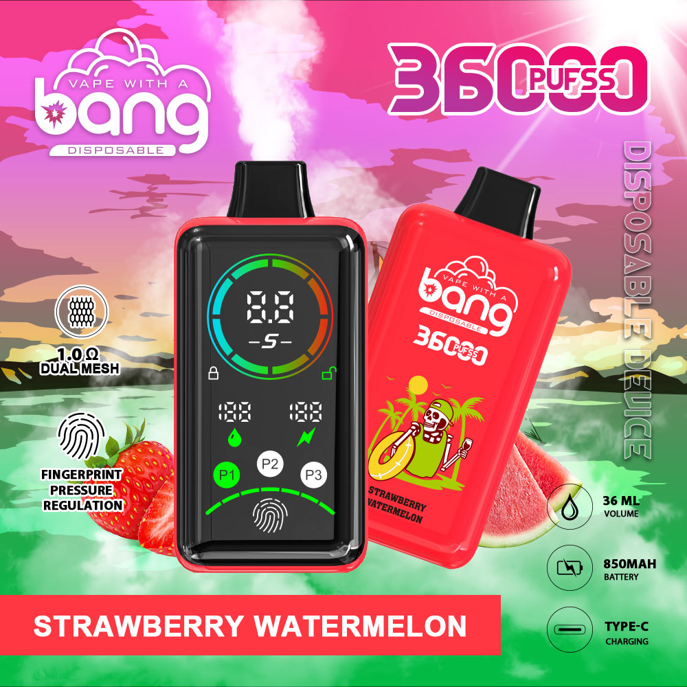 Bang 36000 Large Screen: Ultimate Vaping Experience with 36,000 Puffs, 36ml E-Liquid, and Customizable Power Settings