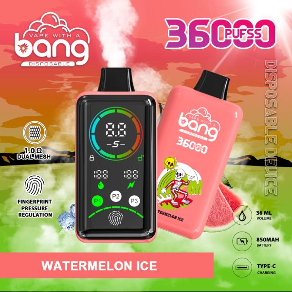 Bang 36000 Large Screen: Ultimate Vaping Experience with 36,000 Puffs, 36ml E-Liquid, and Customizable Power Settings - Image 4