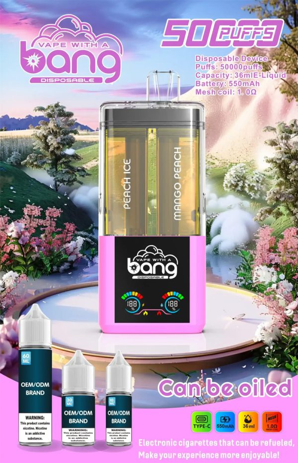 Bang 50000 Disposable Vape - Up to 50,000 Puffs, 12 Flavors, 36mL E-liquid, 650mAh Battery - Image 2