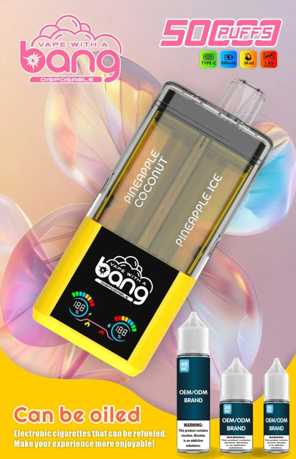 Bang 50000 Disposable Vape - Up to 50,000 Puffs, 12 Flavors, 36mL E-liquid, 650mAh Battery - Image 3