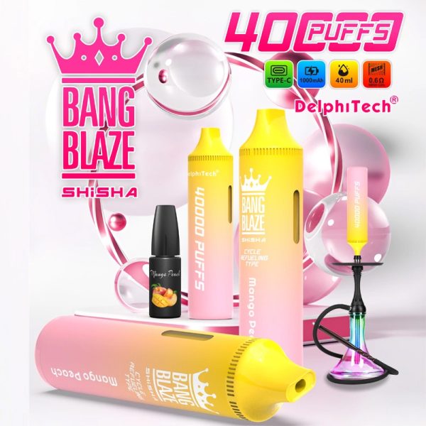 Bang Blaze 40000 Puffs Refillable Vape - 40ml E-Liquid, 1000mAh Battery, Multiple Nicotine Levels - Image 3