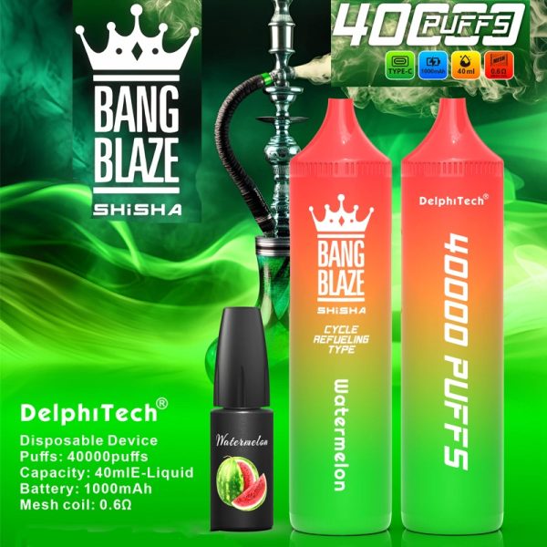 Bang Blaze 40000 Puffs Refillable Vape - 40ml E-Liquid, 1000mAh Battery, Multiple Nicotine Levels - Image 5