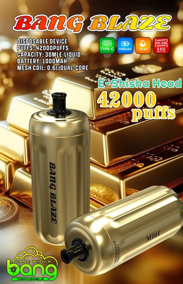 Bang Blaze 42000 Disposable Vape - Up to 42,000 Puffs, 12 Flavors, 1000mAh Battery, Type-C Rechargeable - Image 4