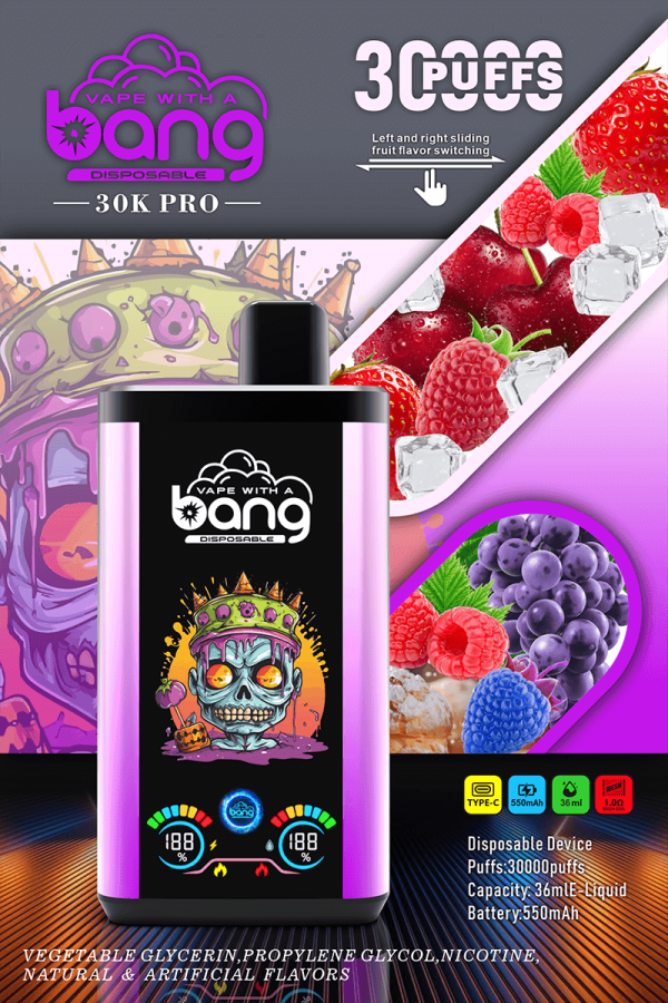 Bang Double Flavor 30000 Pro Disposable Vape - 30,000 Puffs, Dual Flavor System, 550mAh Battery - Image 2