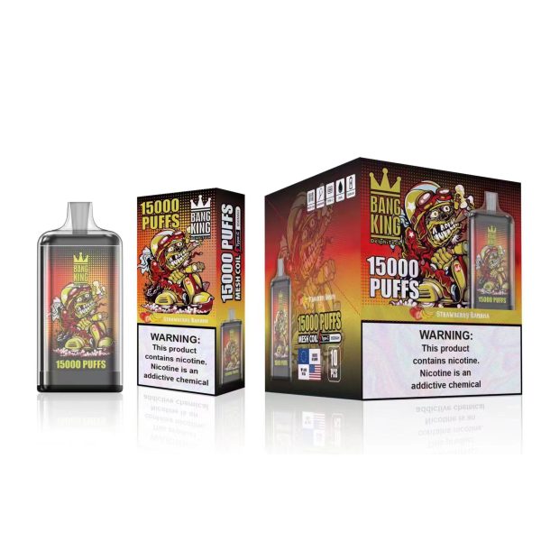 Bang King 15000 Puffs Rechargeable Disposable Vape Pen - 0%, 2%, 3%, 5% Nicotine - 25ml E-Liquid - 650mAh Battery