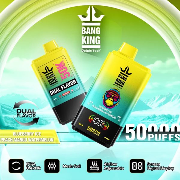 Bang King 50000 Disposable Vape - 50,000 Puffs with Dual Flavors, Adjustable Airflow, and Digital Display - Image 2
