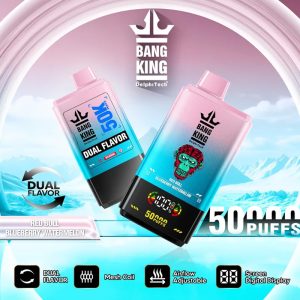 Bang King 50000 Disposable Vape - 50,000 Puffs with Dual Flavors, Adjustable Airflow, and Digital Display
