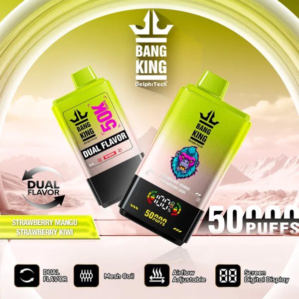 Bang King 50000 Disposable Vape - 50,000 Puffs with Dual Flavors, Adjustable Airflow, and Digital Display - Image 6