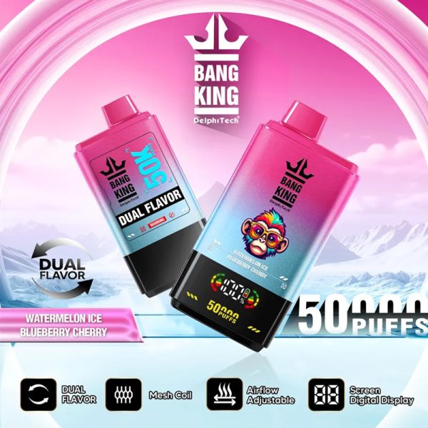 Bang King 50000 Disposable Vape - 50,000 Puffs with Dual Flavors, Adjustable Airflow, and Digital Display - Image 5