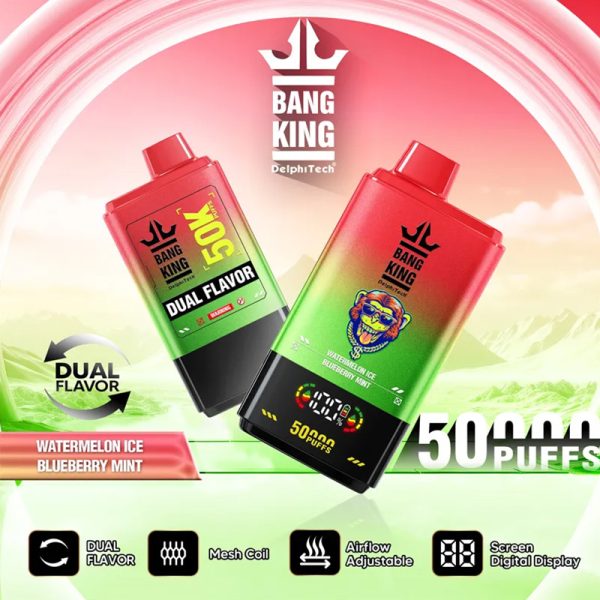 Bang King 50000 Disposable Vape - 50,000 Puffs with Dual Flavors, Adjustable Airflow, and Digital Display - Image 4
