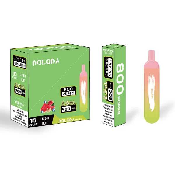 Doloda Mini Bar 800 Puffs Rechargeable Disposable E-Cigarettes Vape - 2% & 5% Nicotine - Image 6