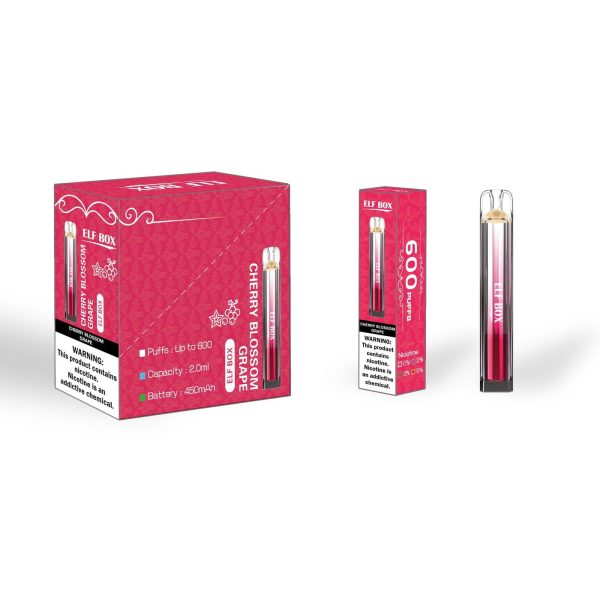 Elfbox Crystal Bar 600 Disposable Vape Pen - 600 Puffs, 500mAh Battery, 2ml E-liquid, 0%/2%/5% Nicotine - Image 2
