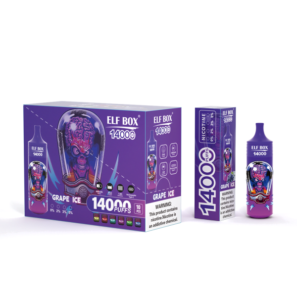 ELFBOX RGB14000 Puff Rechargeable Disposable Vape - 14000 Puffs, 0% 2% 3% 5% Nicotine, 10 Flavors, RGB Light, Wholesale Supplier - Image 3