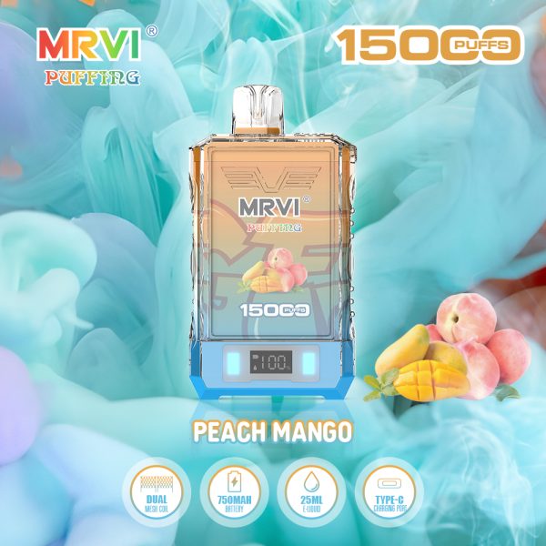 Mrvi Puffing 15000 - 15000 Puffs, 750mAh Battery, 25ml E-Liquid, DUAL Mesh Coil, Type-C Charging - Image 3
