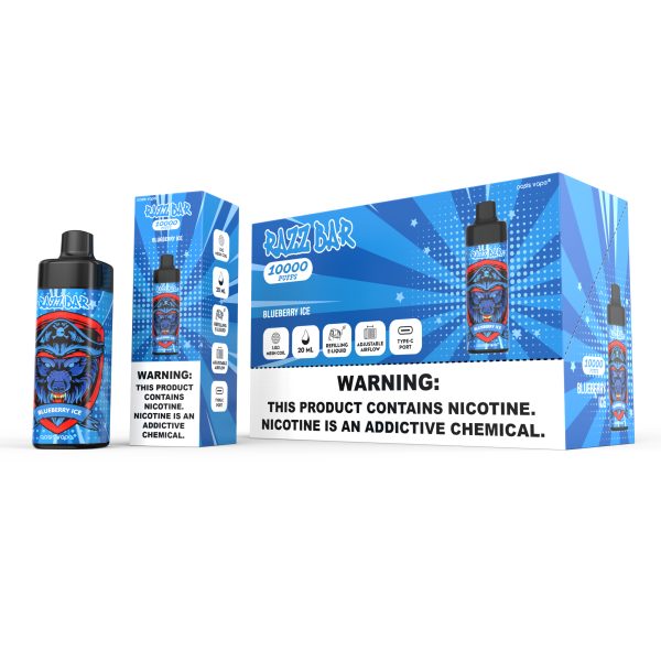 Razz Bar 10000 Disposable Vape - 16 Flavors - 10000 Puffs - 20ml Capacity - Rechargeable - Mesh Coil - Type-c - Image 3