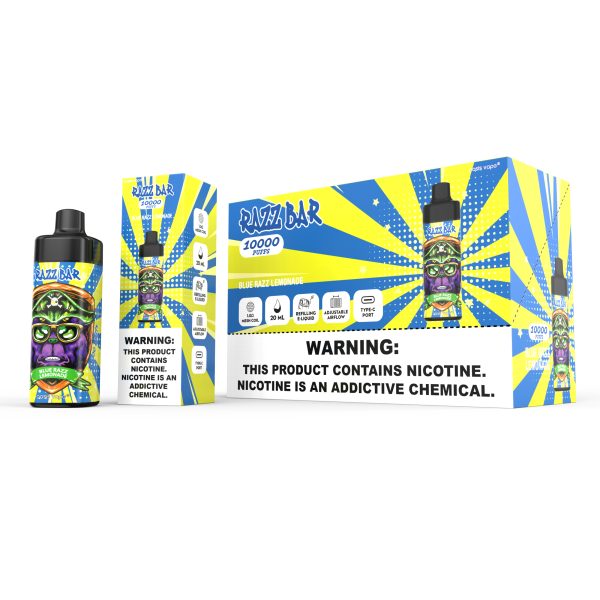 Razz Bar 10000 Disposable Vape - 16 Flavors - 10000 Puffs - 20ml Capacity - Rechargeable - Mesh Coil - Type-c - Image 4