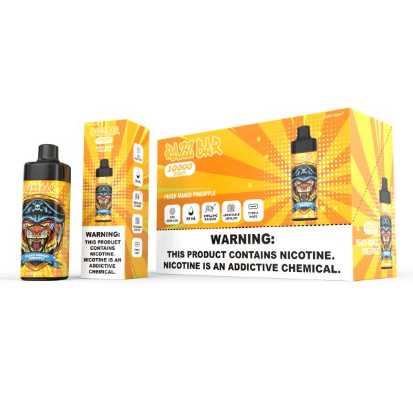 Razz Bar 10000 Disposable Vape - 16 Flavors - 10000 Puffs - 20ml Capacity - Rechargeable - Mesh Coil - Type-c - Image 2