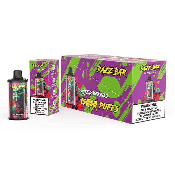 Razz Bar 15000 Puffs Disposable Vape - 12 Flavors, 28ml, 650mAh Rechargeable, Type-C - Image 3