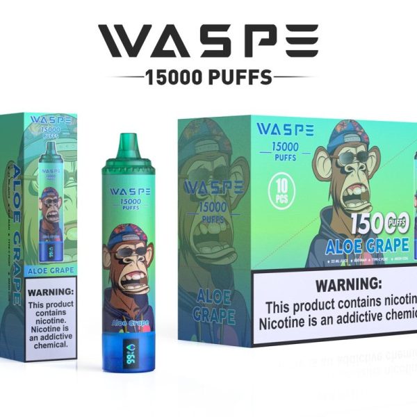 Waspe 15000 Disposable Vape: 15000 Puffs, 0% 2% 3% 5% Nicotine, 22ml E-liquid - Image 2