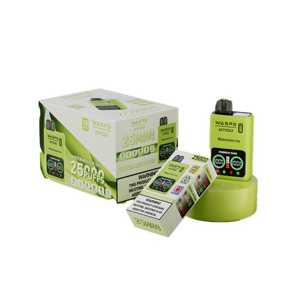 Waspe Aiviou 25000 Disposable Vape Pen - 25000 Puffs, 25ml E-Liquid, Dual Mesh Coils, LCD Display, Type-C Charging - Image 6