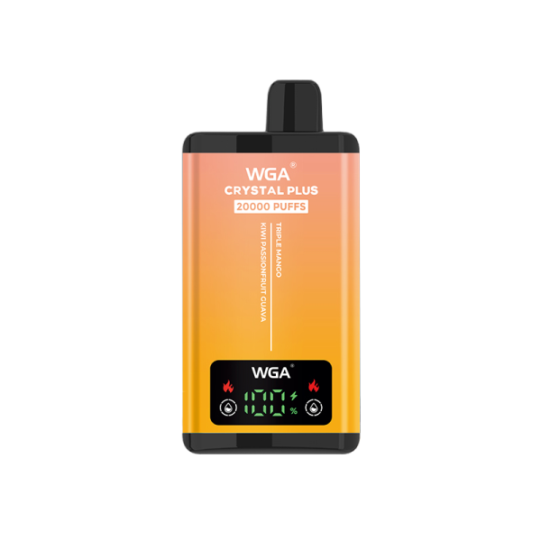 Wga Crystal Plus 20000 Disposable E-Cigarette - 20000 Puffs, 2%/5% Nicotine, 20ml, 550mAh Battery, Type-C Charging