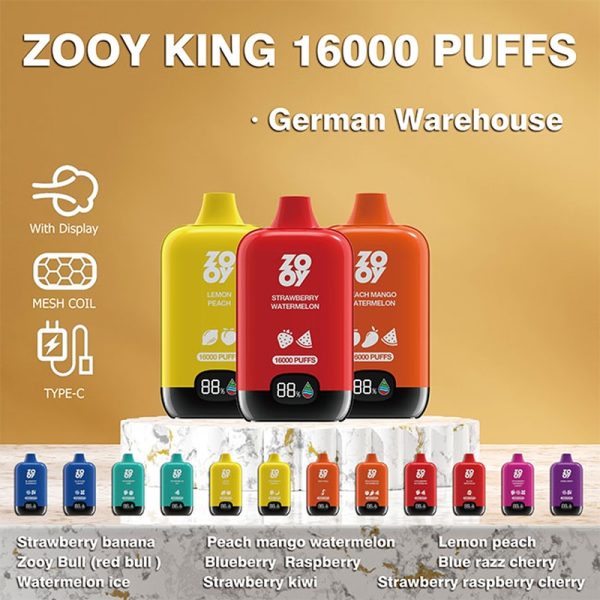 Zooy Rainbow 16000 Disposable Vape Pen - 16000 Puffs, 26ml, 650mah, Built-in Smart Display - Image 4