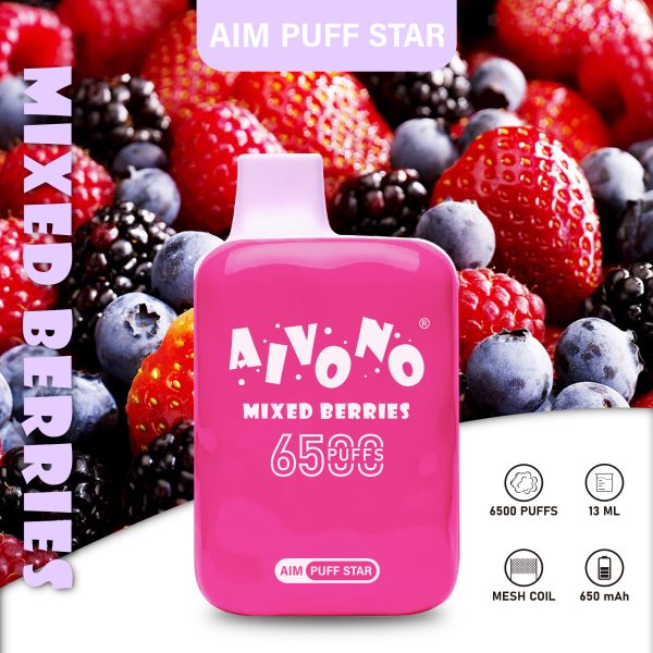 Aivono Aim Puffstar 6500 Disposable Vape | 6500 Puffs | 13ml E-Liquid | Rechargeable - Image 3